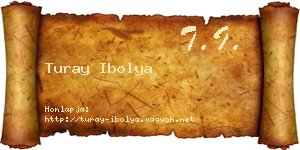Turay Ibolya névjegykártya